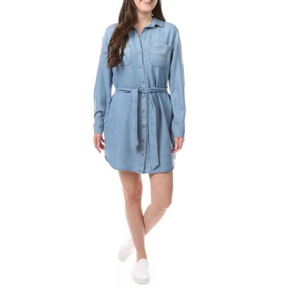 Cloth & Stone Denim Chambray Shirttail Dress - Picture 1 of 4